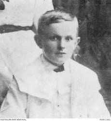 Portrait of Donald Ross as a child. Ross enlisted in the RAN on 10 February 1925 achieving the rank of Petty Officer. He was was killed in action, aged 42, when the ship on which he was serving, HMAS Sydney (II), was sunk with the loss of all hands, in the Indian Ocean by the German auxiliary cruiser Kormoran on 20 November 1941.