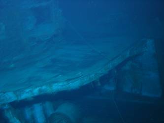 Port side aft end of 4-inch gun deck