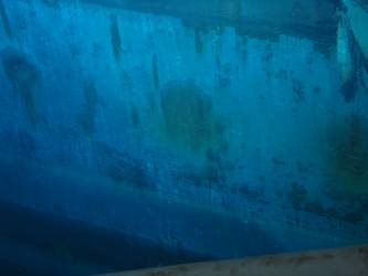 Ship's side in vicinity of 4-inch gun deck
