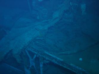 4-inch gun designated P2 port side aft on gun deck