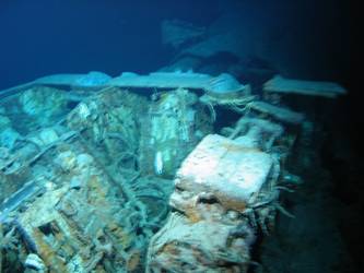 Exposed breeches of A gun turret. Note absence of gun housing