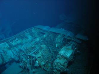Exposed breeches of A gun turret. Note absence of gun housing