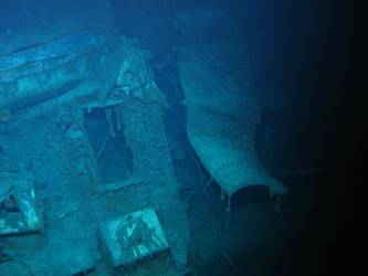 Forward deck adjacent to A turret.