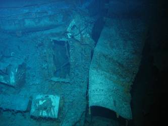 Forward deck adjacent to A turret.