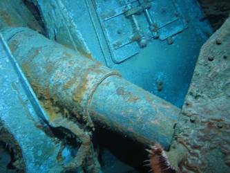 Shell hit beneath A turret sighting ports