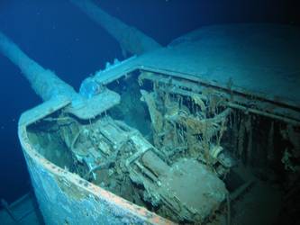 Close-up of gun house of B turret