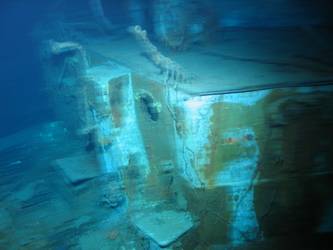 Damage to aft end of Senior officer accommodation