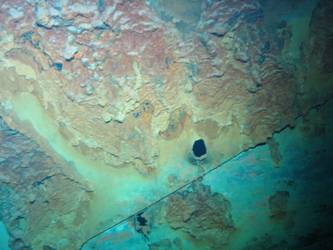 Damage to ship's stbd side in vicinity of ship's galley