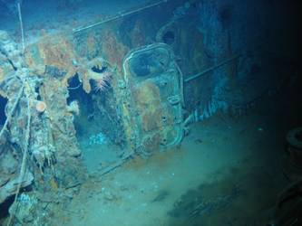 Damage to seamans mess below B turret