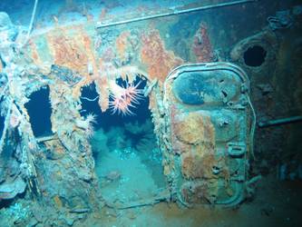 Damage to seamans mess below B turret