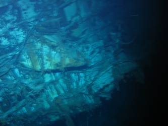Break in ship's foredeck