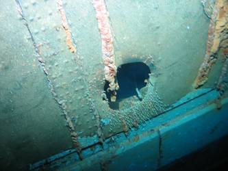 Stbd side in vicinity of aft superstructure