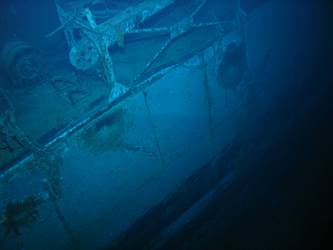Shell hits beneath cradle for stbd 27-foot whaler