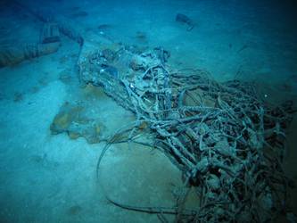 Base of main mast and associated steel wire rigging