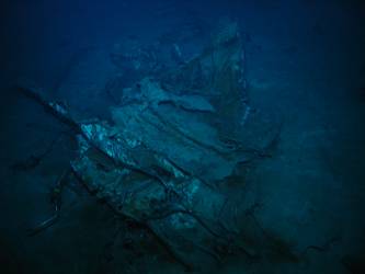 Unidentified twisted steel wreckage