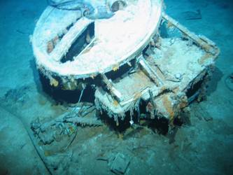 S1 4-inch gun mount inverted on seabed