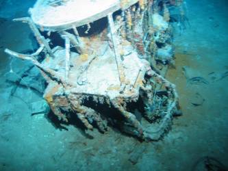 S1 4-inch gun mount inverted on seabed