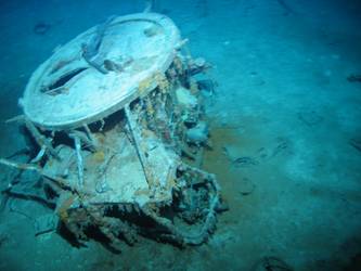 S1 4-inch gun mount inverted on seabed