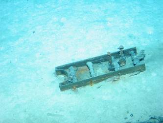 Rectangular piece of sturdy steel wreckage
