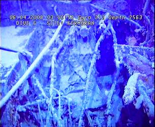 Mangled wreckage of the Kormoran