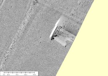 Sonar image of the HSK Kormoran wreck
